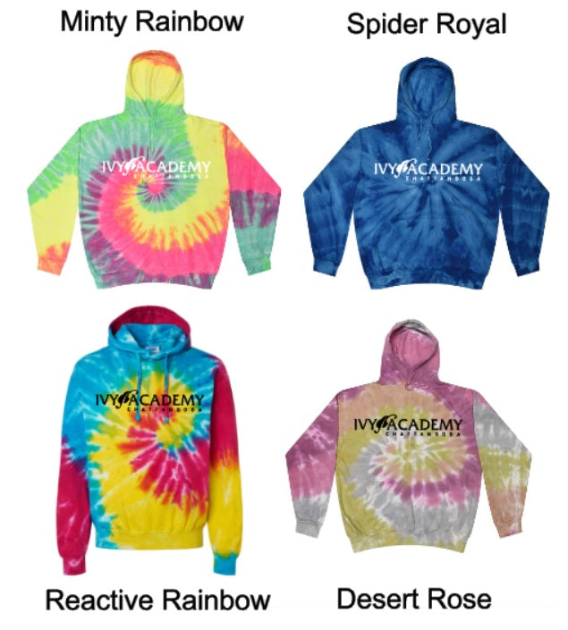 Ivy Spirit Store Colortone Hooded Tie Dye Sweatshirt