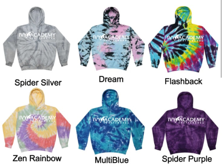 Ivy Spirit Store Colortone Hooded Tie Dye Sweatshirt